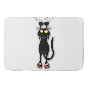 Cat funny Character Scratching Fabric Bath Mat