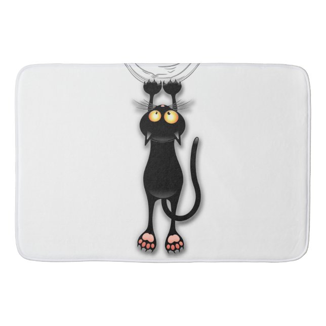 Cat funny Character Scratching Fabric Bath Mat (Front)