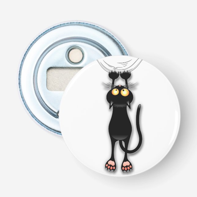 Cat funny Character Scratching Fabric Bottle Opener (Front)