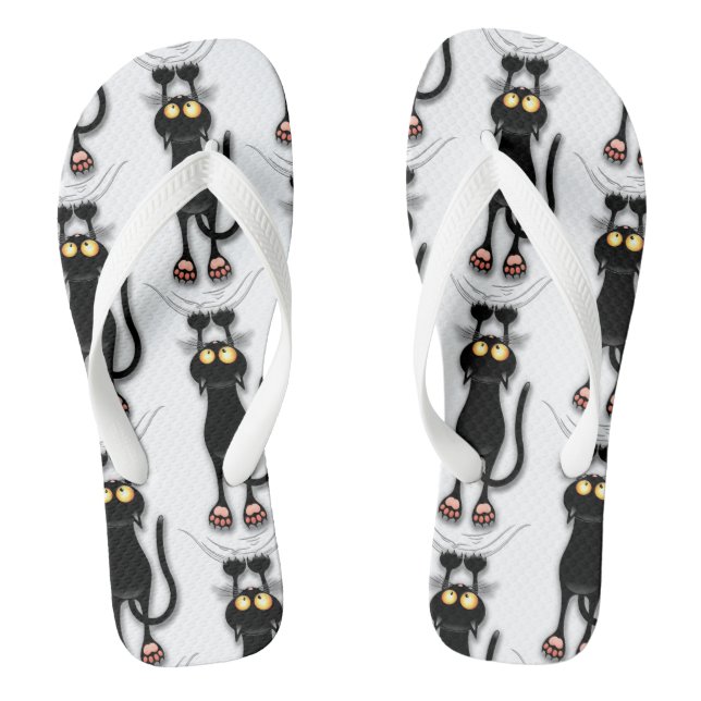 Cat funny Character Scratching Fabric Flip Flops (Footbed)