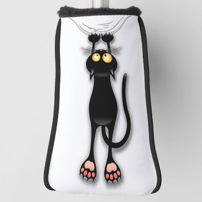 Cat funny Character Scratching Fabric Golf Head Cover (Rotate 90)