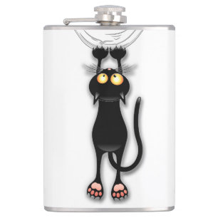 Cat funny Character Scratching Fabric Hip Flask