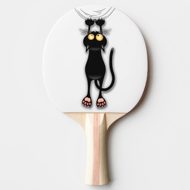 Cat funny Character Scratching Fabric Ping Pong Paddle (Front)