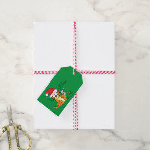Cat Funny Christmas Cartoon Cute Mouse Gift Tags