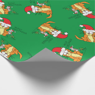 Cat Funny Christmas Cartoon Cute Mouse Wrapping Paper