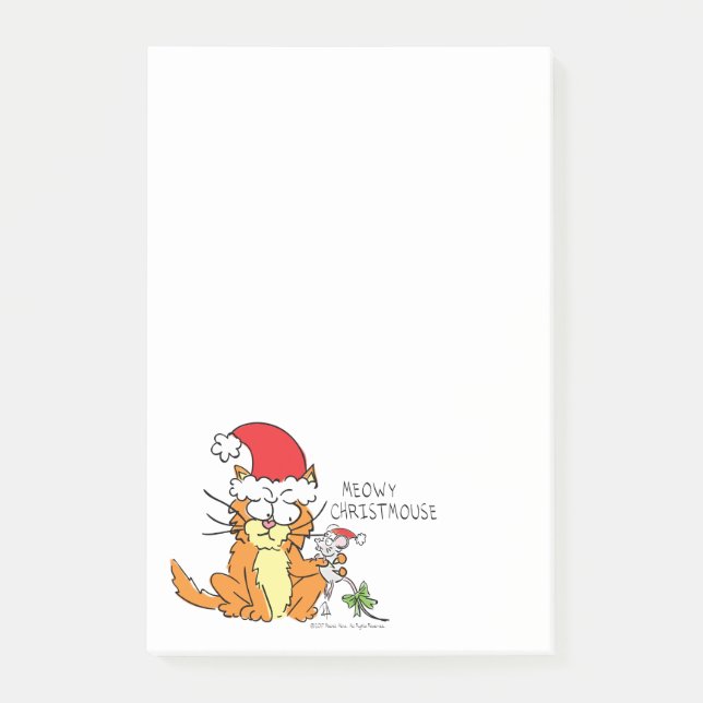 Cat Funny Christmas Cute Mouse Post-it Notes (Front)