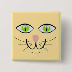 Cat Funny Face Cartoon-29034 2 Inch Square Button