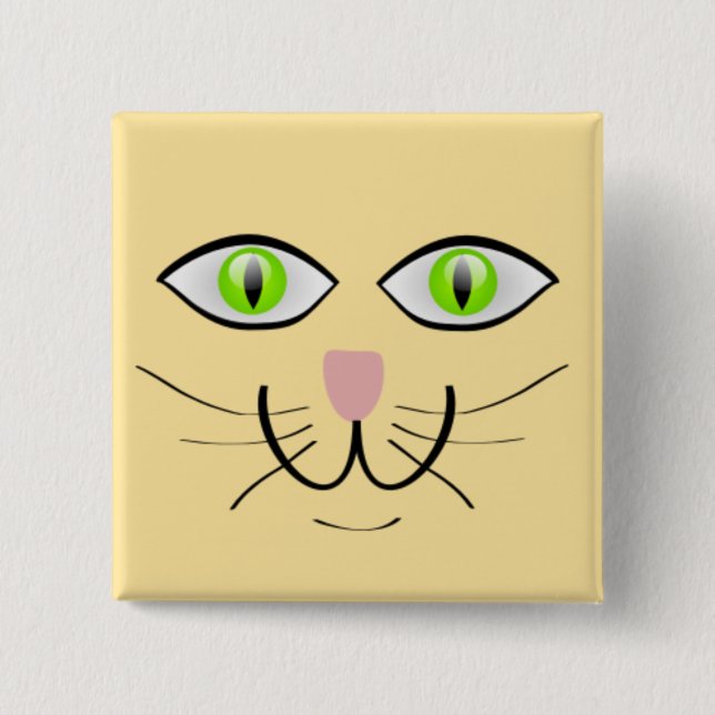 Cat Funny Face Cartoon-29034 2 Inch Square Button (Front)
