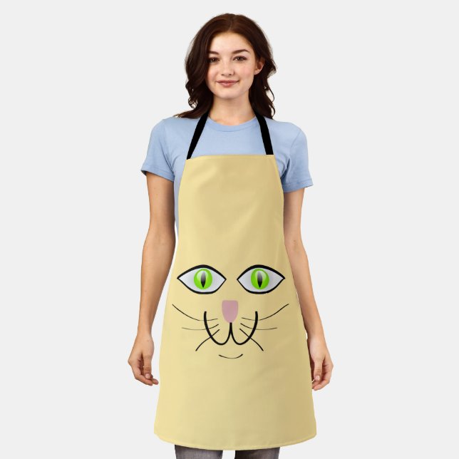 Cat Funny Face Cartoon-29034 Apron (Worn)
