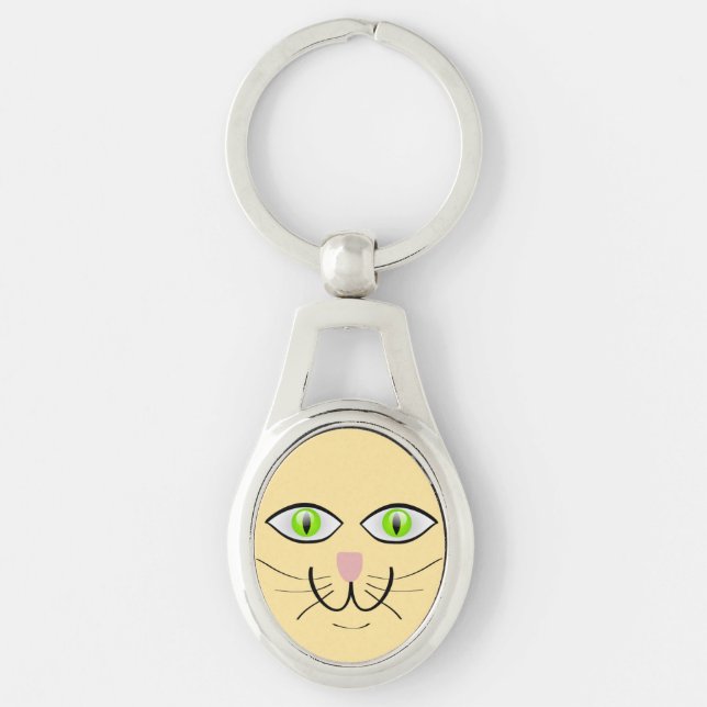 Cat Funny Face Cartoon-29034 Keychain (Front)