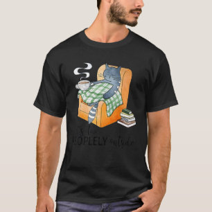 Cat Funny It's Way Too Peoplely Outside Humourous  T-Shirt