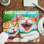 Cat | Funny Kittens Laughing Live Laugh Loaf Cute Mouse Pad<br><div class="desc">Cat lovers funny kitten meowsepads. Two hilarious kittens having a good laugh together,  probably about 'Live,  laugh,  loaf'. Comical cat humour gifts for all ages or for any holiday or occasion. Bright,  colourful and uplifting,  this one is sure to get a laugh from any cat mom or dad.</div>