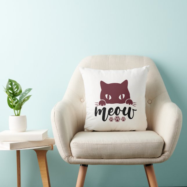 Cat Funny Quotes Throw Pillow (Chair)