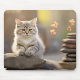 Cat Furry Pet Animal Tranquil Peaceful  Mouse Pad