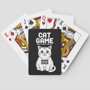 Cat Game Don't Look At The Cat Over Funny Playing Cards
