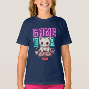 Cat gamer, game over T-Shirt