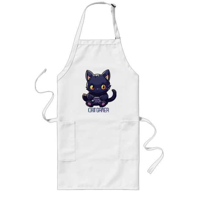 Cat Gamer Long Apron (Front)