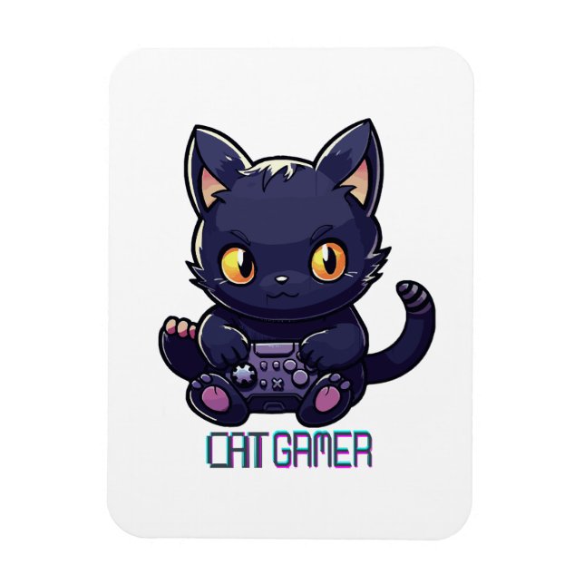 Cat Gamer Magnet (Vertical)