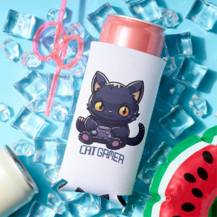 Cat Gamer Seltzer Can Cooler