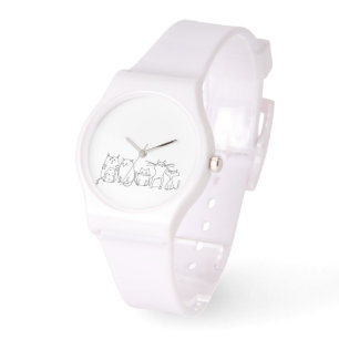 Cat gang Line Art Cartoon illustration Watch