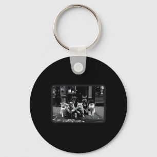 Cat Gang Meme Silly Cat Meme Trendy Gangster Keychain