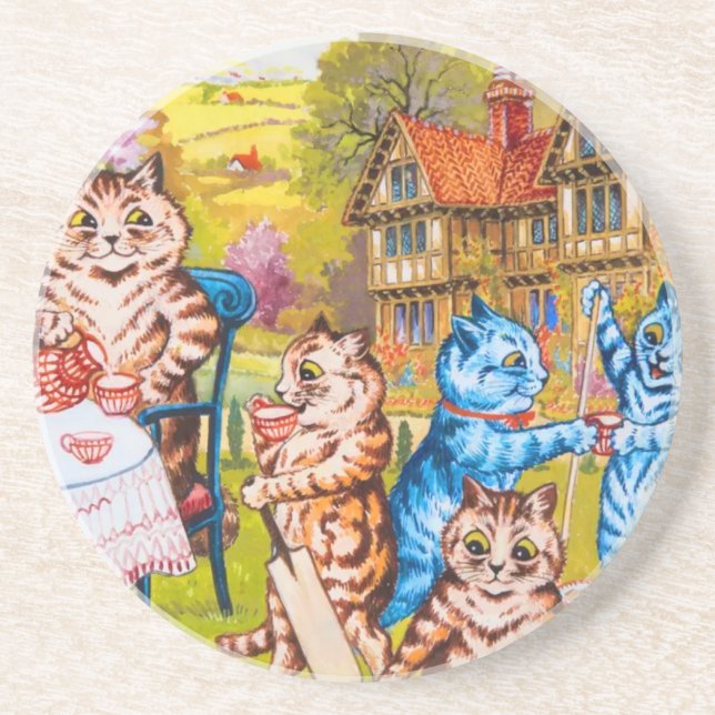 Cat Garden Party Coaster (Front)