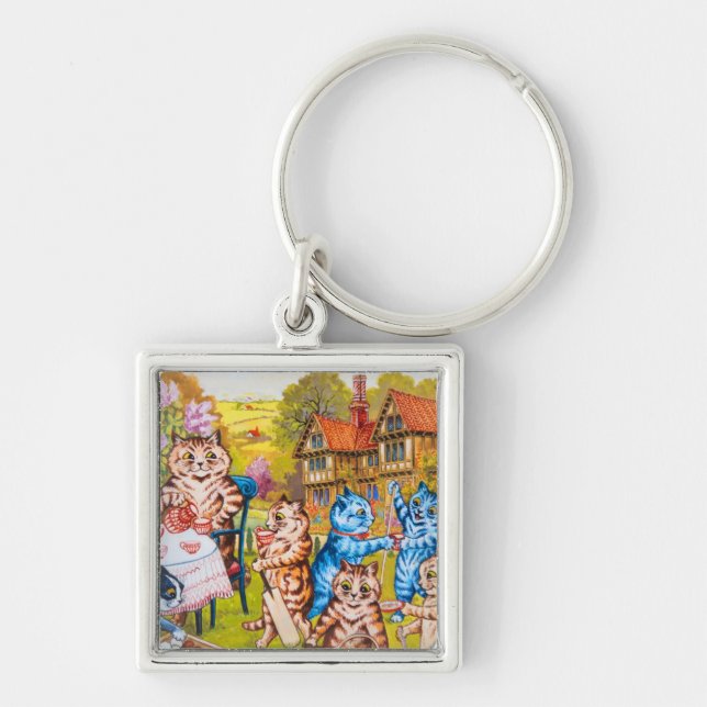 Cat Garden Party Keychain (Front)