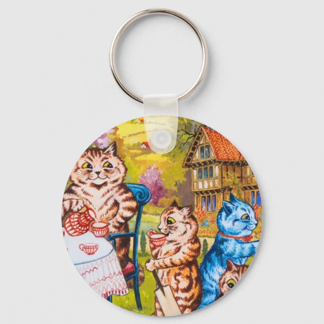 Cat Garden Party Keychain (Front)
