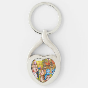 Cat Garden Party Keychain