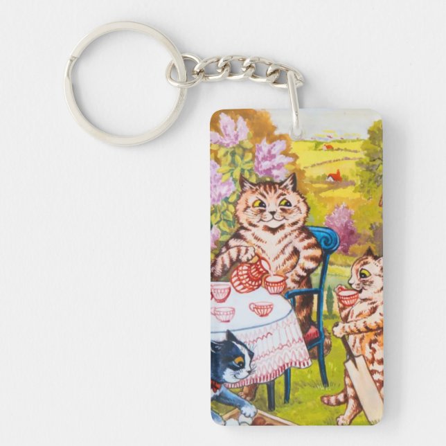 Cat Garden Party Keychain (Front)