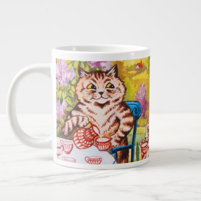 Cat Garden Party Large Coffee Mug (Left)