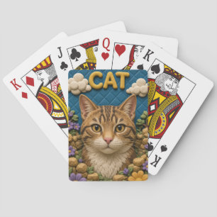 Cat Garden Rocks Modern KlayKoo Playing Cards