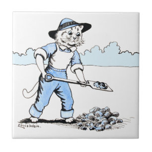 Cat Gardener, Louis Wain Tile