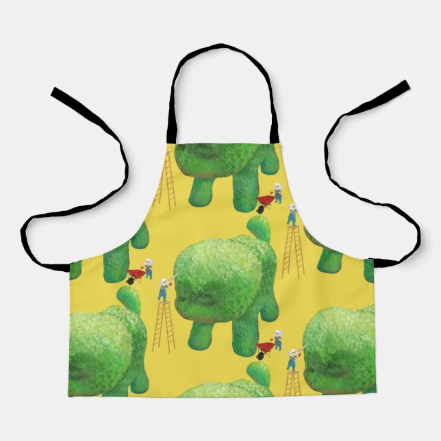Cat Gardeners and Green Animal Bush Apron (Front)