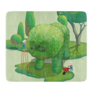 Cat Gardeners and Green Animal Bush Cutting Board
