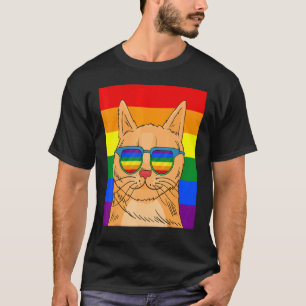 Cat Gay Pride Cute Lgbt Animal Pet T-Shirt