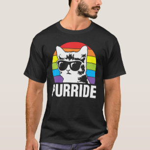 Cat Gay Pride Rainbow Ally Proud LGBTQ Gender Equ T-Shirt