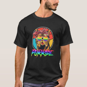 Cat Gay Pride Rainbow Sunglasses Lgbtq Vintage T-Shirt