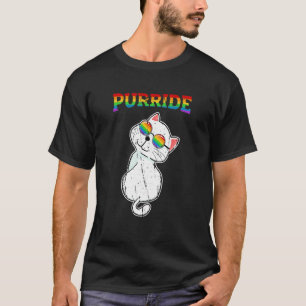 Cat Gay Pride Sunglasses Lgbtq Adorable Cute Cat T-Shirt