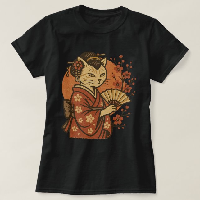 Cat Geisha T-Shirt (Design Front)