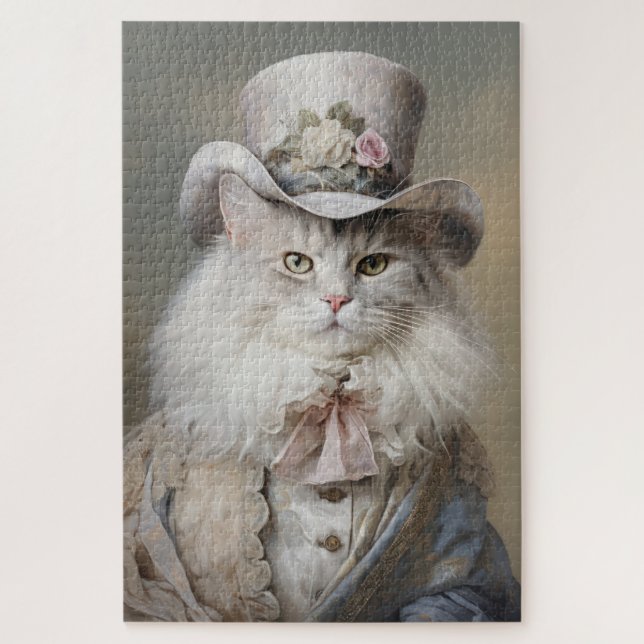 Cat Gentleman in a Top Hat Jigsaw Puzzle (Vertical)