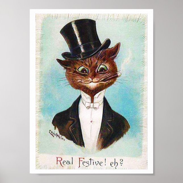 Cat Gentleman, Louis Wain Poster (Front)