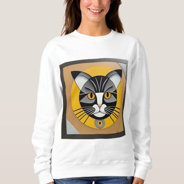 Cat Geometric Artwork Sweatshirt (Front)