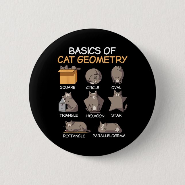 Cat Geometry Math Funny Cat Gifts For Cat Dad  2 Inch Round Button (Front)