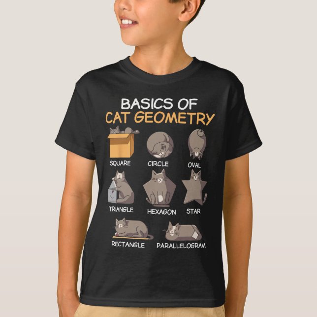 Cat Geometry Math Funny Cat Gifts For Cat Dad  T-Shirt (Front)