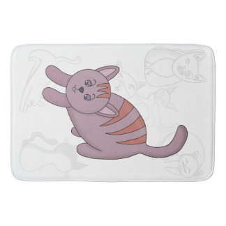 Cat getting ready to jump duvet cover bath mat