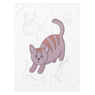 Cat getting ready to jump duvet cover tablecloth
