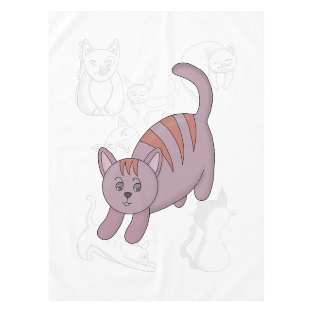 Cat getting ready to jump duvet cover tablecloth (Front)
