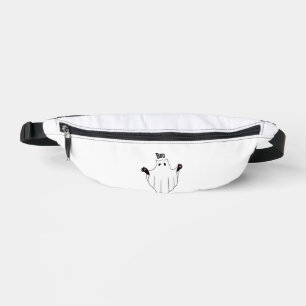 Cat Ghost Boo Halloween Funny Spooky Black Cat Fanny Pack