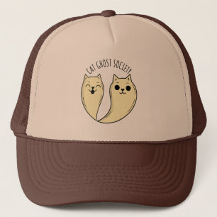 Cat Ghost Society Spooky Funny Pet Halloween Trucker Hat